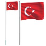Vidaxl drapeau de la turquie et m�t 6, 08 m aluminium