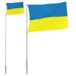 Vidaxl drapeau de l'ukraine et m�t 5, 55 m aluminium