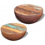 Vidaxl ensemble de 2 tables basses bois de récupération massif Vidaxl ensemble de 2 tables basses bois de récupération massif