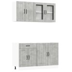 Vidaxl ensemble de 4 meubles de cuisine lucca gris b�ton