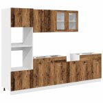 Vidaxl ensemble de 7 meubles de cuisine  lyon  en bois d'ing�nierie vieilli