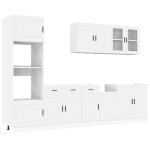 Vidaxl ensemble de 7 meubles de cuisine  porto  en bois d'ing�nierie blanc