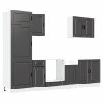 Vidaxl ensemble de 7 meubles de cuisine  porto  en bois d'ing�nierie noir