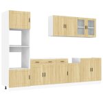 Vidaxl ensemble de 7 meubles de cuisine  porto  en ch�ne sonoma