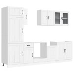 Vidaxl ensemble de 8 meubles de cuisine  lucca  en bois d'ing�nierie blanc