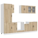 Vidaxl ensemble de 8 meubles de cuisine  lucca  en ch�ne sonoma