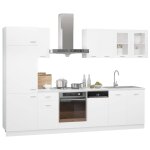 Vidaxl ensemble de 8 meubles de cuisine  lyon  en bois d'ing�nierie blanc