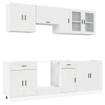 Vidaxl ensemble de 8 meubles de cuisine  porto  en bois d'ingnierie blanc