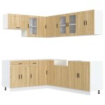 Vidaxl ensemble d'armoires de cuisine 11 pcs porto bois d'ing�nierie