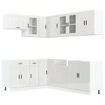 Vidaxl ensemble d'armoires de cuisine 11 pcs porto bois d'ingnierie