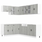 Vidaxl ensemble d'armoires de cuisine 11 pcs porto bois d'ing�nierie