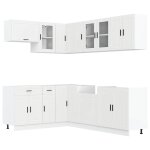 Vidaxl ensemble d'armoires cuisine 11pcs porto blanc bois d'ingnierie