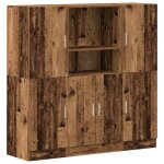 Vidaxl ensemble d'armoires de cuisine 3 pcs vieux bois