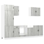 Vidaxl ensemble de 7 meubles de cuisine  porto  en bois d'ingnierie sonoma gris