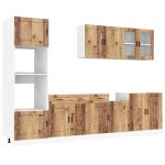 Vidaxl ensemble de 7 meubles de cuisine  porto  en bois d'ing�nierie vieilli