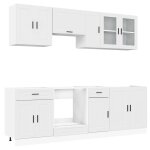 Vidaxl ensemble de 8 meubles de cuisine  porto  en bois d'ingnierie blanc