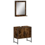 Vidaxl ensemble d'armoires de salle de bain 2 pcs chêne fumé Vidaxl ensemble d'armoires de salle de bain 2 pcs chêne fumé