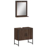 Vidaxl ensemble d'armoires de salle de bain 2 pcs chne marron