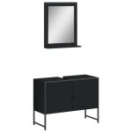 Vidaxl ensemble d'armoires de salle de bain 2 pcs noir bois ingnierie