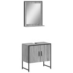 Vidaxl ensemble d'armoires de salle de bain 2 pcs sonoma gris