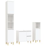 Vidaxl ensemble d'armoires salle de bain 3 pcs blanc bois d'ingnierie