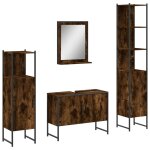 Vidaxl ensemble d'armoires de salle de bain 4 pcs ch�ne fum�