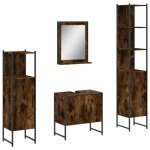 Vidaxl ensemble d'armoires de salle de bain 4 pcs chne fum