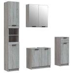 Vidaxl ensemble d'armoires de salle de bain 4 pcs sonoma gris
