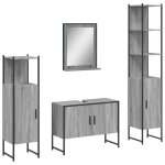 Vidaxl ensemble d'armoires de salle de bain 4 pcs sonoma gris