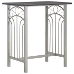 Vidaxl ensemble de bar 3 pcs bois et acier noir
