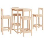 Vidaxl ensemble de bar 5 pcs bois de pin massif