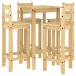 Vidaxl ensemble de bar 5 pcs bois de pin massif