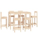 Vidaxl ensemble de bar 7 pcs bois de pin massif