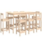 Vidaxl ensemble de bar 9 pcs bois de pin massif