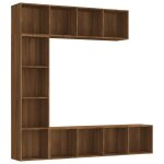 Vidaxl ensemble bibliothèque / meuble tv 3 pcs chêne marron 180x30x180cm Vidaxl ensemble bibliothèque / meuble tv 3 pcs chêne marron 180x30x180cm
