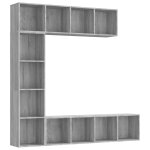 Vidaxl ensemble biblioth�que / meuble tv 3 pcs sonoma gris 180x30x180 cm