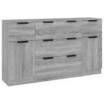 Vidaxl ensemble de buffets 3 pcs sonoma gris bois d'ing�nierie