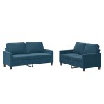 Vidaxl ensemble de canap�s 2 pcs avec coussins bleu velours