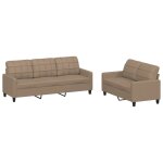 Vidaxl ensemble de canap�s 2 pcs avec coussins cappuccino similicuir