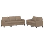 Vidaxl ensemble de canaps 2 pcs avec coussins cappuccino similicuir