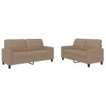 Vidaxl ensemble de canaps 2 pcs avec coussins cappuccino similicuir