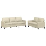 Vidaxl ensemble de canap�s 2 pcs avec coussins cr�me similicuir