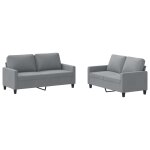 Vidaxl ensemble de canap�s 2 pcs avec coussins gris clair tissu