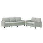 Vidaxl ensemble de canapés 2 pcs avec coussins gris clair velours Vidaxl ensemble de canapés 2 pcs avec coussins gris clair velours
