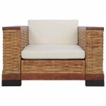 Vidaxl ensemble de canapés 2 pcs avec coussins marron rotin naturel Vidaxl ensemble de canapés 2 pcs avec coussins marron rotin naturel
