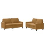 Vidaxl ensemble de canap�s 2 pcs avec coussins marron velours