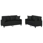 Vidaxl ensemble de canap�s 2 pcs avec coussins noir similicuir