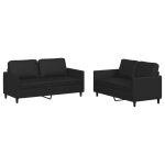 Vidaxl ensemble de canaps 2 pcs avec coussins noir similicuir