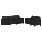 Vidaxl ensemble de canap�s 2 pcs avec coussins noir similicuir