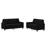 Vidaxl ensemble de canap�s 2 pcs avec coussins noir velours